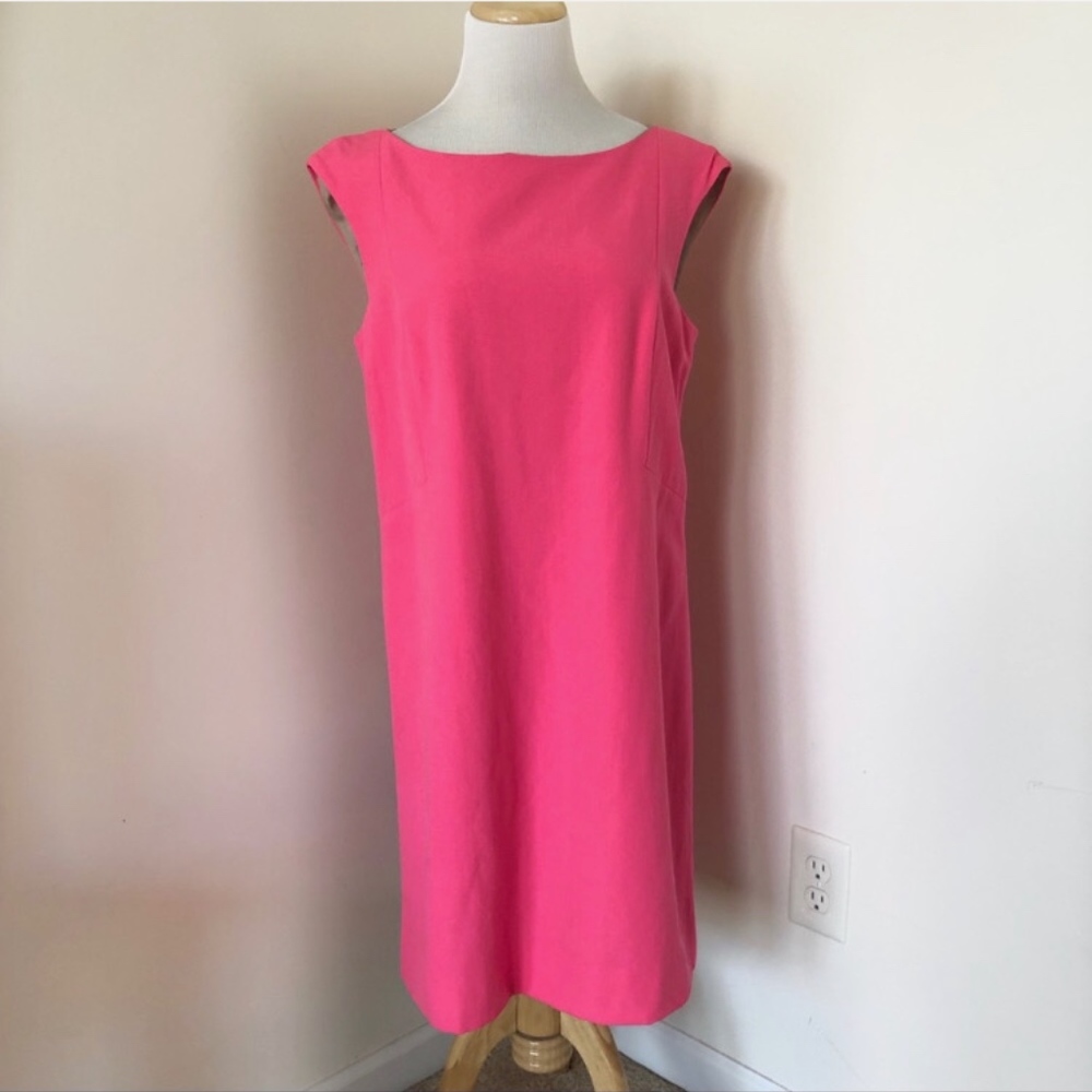 Kate Spade pink wool cap sleeved shift dress